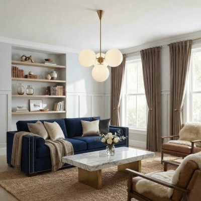 Indie Modern 4 Lights Glass Chandelier