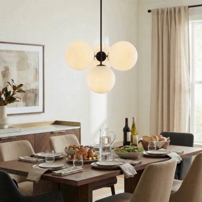 Indie Modern 4 Lights Glass Chandelier