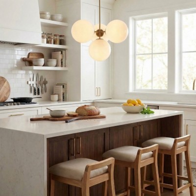 Indie Modern 4 Lights Glass Chandelier