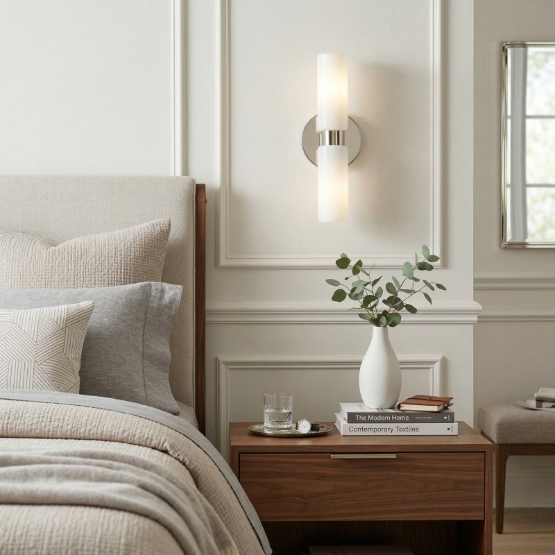 Sinclair Minimalist Glass Double Short Wall Light