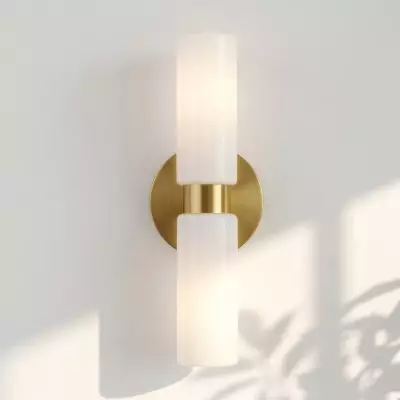 Sinclair Minimalist Glass Double Short Wall Light