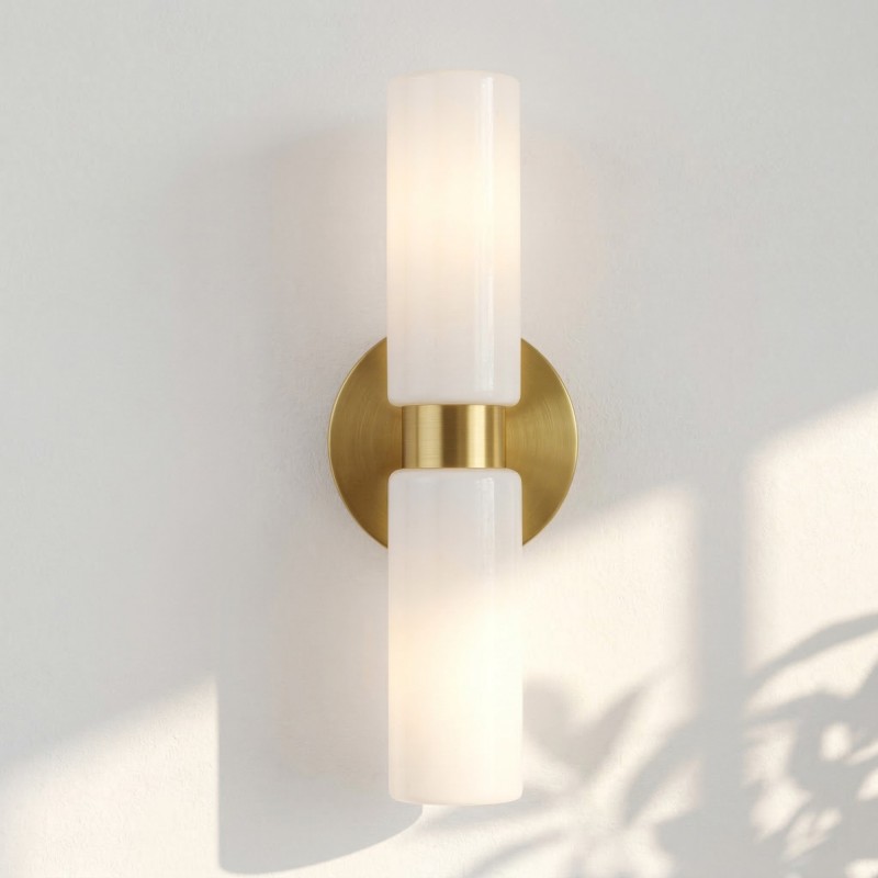 Sinclair Minimalist Glass Double Short Wall Light