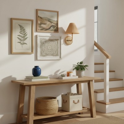 Calmyn Natural Woven Rattan Cone Wall Sconce