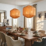 Vyrinth  Modern Raw Silk Gathered Drum Pendant