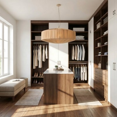 Vyrinth  Modern Raw Silk Gathered Drum Pendant