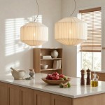 Vyrinth  Modern Raw Silk Gathered Drum Pendant