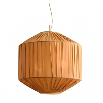 Vyrinth  Modern Raw Silk Gathered Drum Pendant