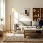 Xalon Wooden Cloth Pleated Shade Floor Lamp