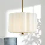 Hanahs Farmhouse Milk Glass Scalloped Shade Pendant Light