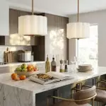 Hanahs Farmhouse Milk Glass Scalloped Shade Pendant Light