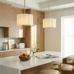 Hanahs Farmhouse Milk Glass Scalloped Shade Pendant Light