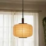 Drath Wabi Sabi Ribbed Paper Lantern Pendant Light