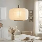 Drath Wabi Sabi Ribbed Paper Lantern Pendant Light