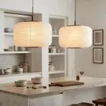 Drath Wabi Sabi Ribbed Paper Lantern Pendant Light