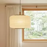 Drath Wabi Sabi Ribbed Paper Lantern Pendant Light