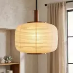 Drath Wabi Sabi Ribbed Paper Lantern Pendant Light