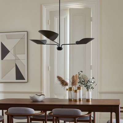 Ithrax Light Bronze Metal Lotus Leaves Chandelier