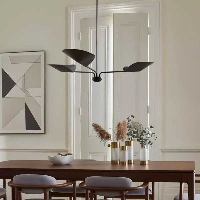 Ithrax Light Bronze Metal Lotus Leaves Chandelier