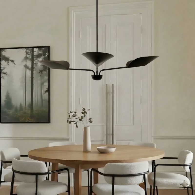 Ithrax Light Bronze Metal Lotus Leaves Chandelier