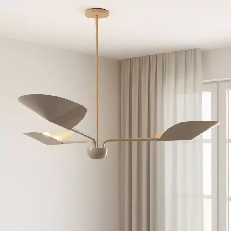 Ithrax Light Bronze Metal Lotus Leaves Chandelier