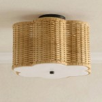 Tranquil Bohemian Style Flower Rattan Ceiling Light