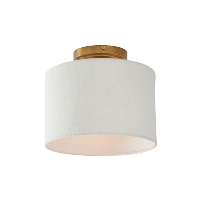 Kaethe Fabric Drum Shade Semi Flush Mount Light