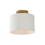 Kaethe Fabric Drum Shade Semi Flush Mount Light