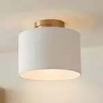 Kaethe Fabric Drum Shade Semi Flush Mount Light