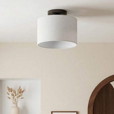 Kaethe Fabric Drum Shade Semi Flush Mount Light
