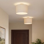 Kaethe Fabric Drum Shade Semi Flush Mount Light