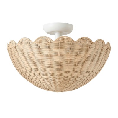 Andrew Natural Flower Rattan Flush Mount Ceiling Light