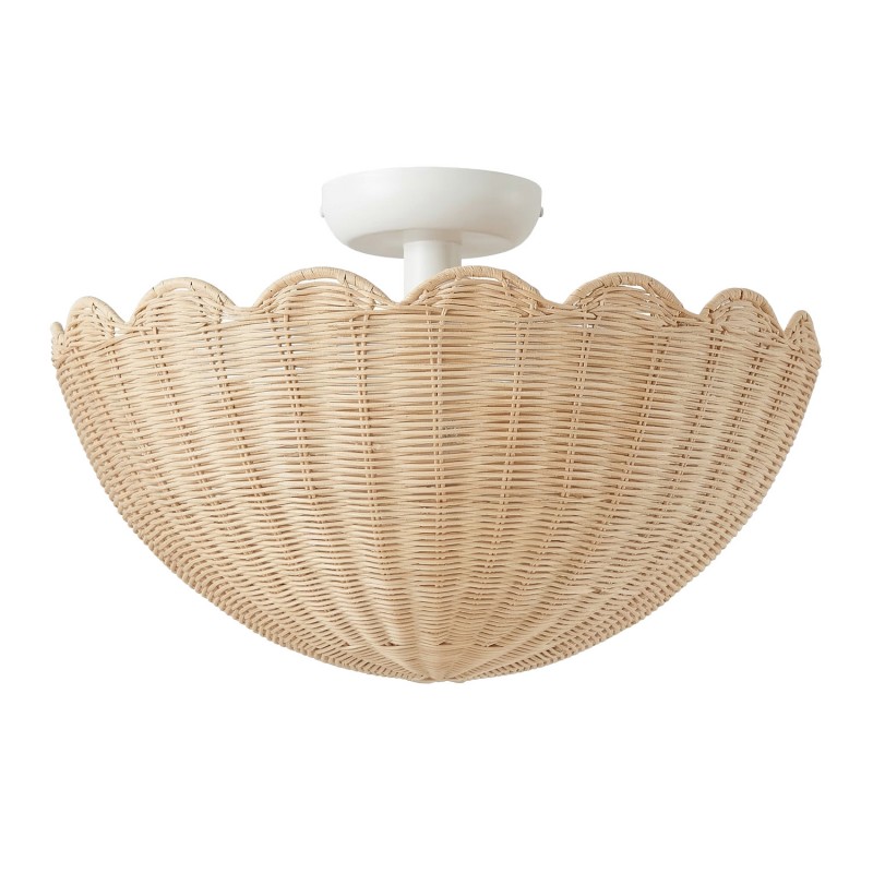 Andrew Natural Flower Rattan Flush Mount Ceiling Light