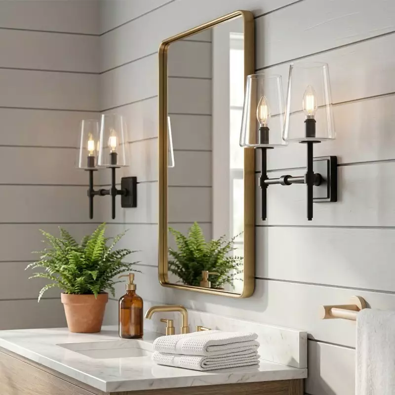 Murano Farmhouse Clear Glass Vanity Wall Sconce