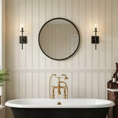 Murano Farmhouse Clear Glass Vanity Wall Sconce