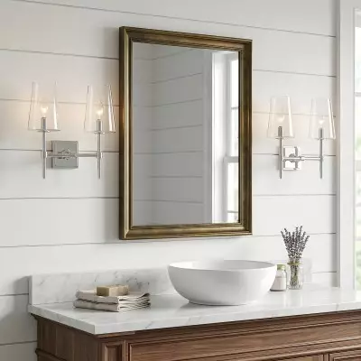 Murano Farmhouse Clear Glass Vanity Wall Sconce