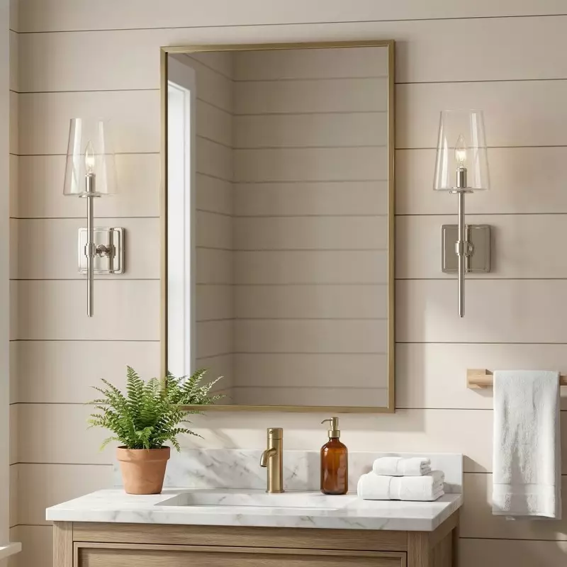 Murano Farmhouse Clear Glass Vanity Wall Sconce