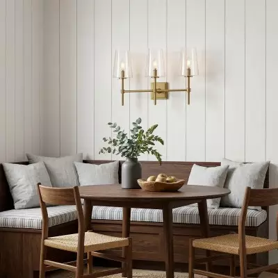 Murano Farmhouse Clear Glass Vanity Wall Sconce