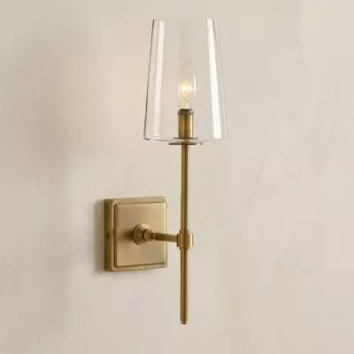 Murano Farmhouse Clear Glass Vanity Wall Sconce