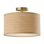 James Rustic Drum Woven Flush Mount Ceiling Light