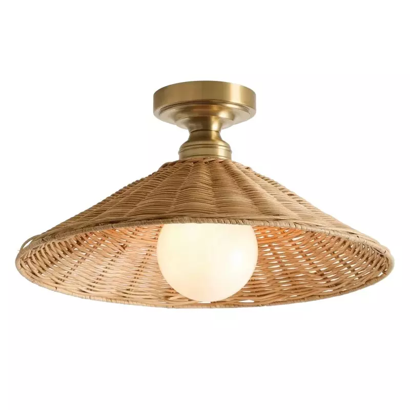 Blisaa Farmhouse Conical Rattan Ceiling Light