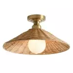 Blisaa Farmhouse Conical Rattan Ceiling Light