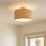 James Rustic Drum Woven Flush Mount Ceiling Light
