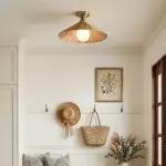Blisaa Farmhouse Conical Rattan Ceiling Light