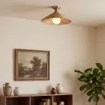 Blisaa Farmhouse Conical Rattan Ceiling Light