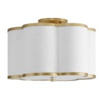 Thomas Minimalist Linen Flower Scallop Flush Mount Ceiling Light