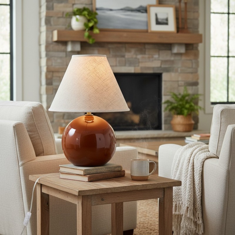 Vaelune Modern Glass Cone Table Lamp