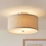 Beckham Minimalist Linen Drum Flush Mount Ceiling Light