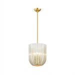 Deke Country 3 Lights Brass Glass Pendant Light