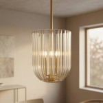Deke Country 3 Lights Brass Glass Pendant Light