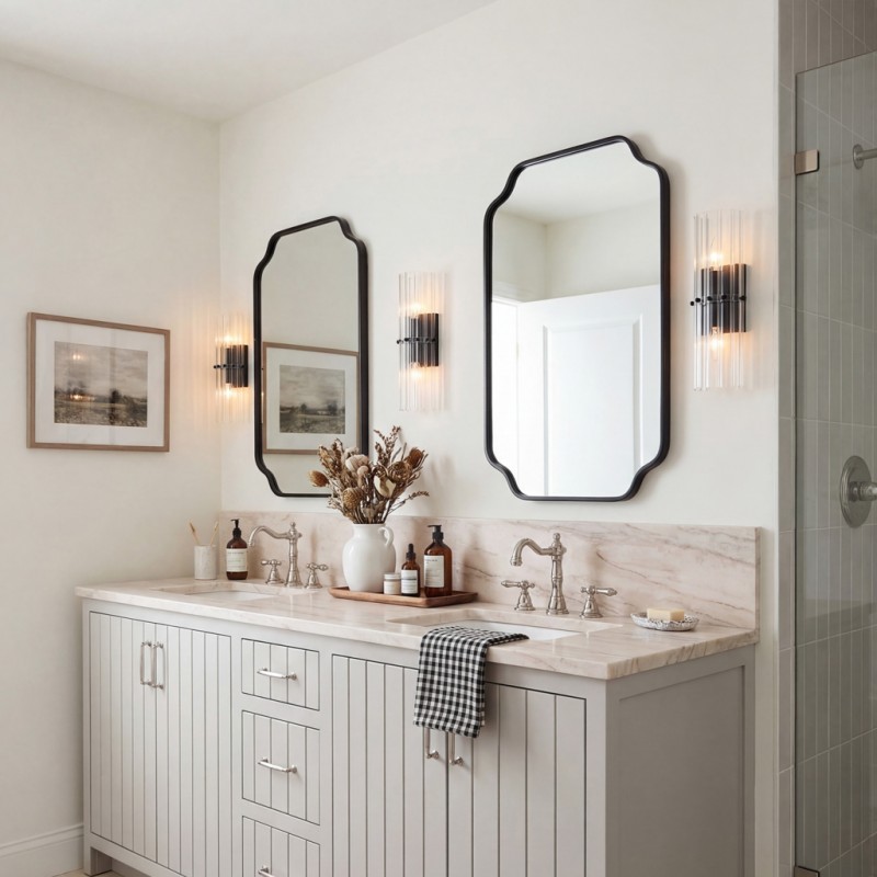 Vovizy Farmhouse Double Mallory Crystal Sconce